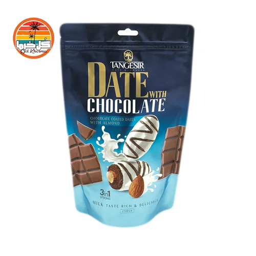 خــرما شــکلاتی شیــری با مغز بادام  1000 گرمی(ویژه اعیاد )