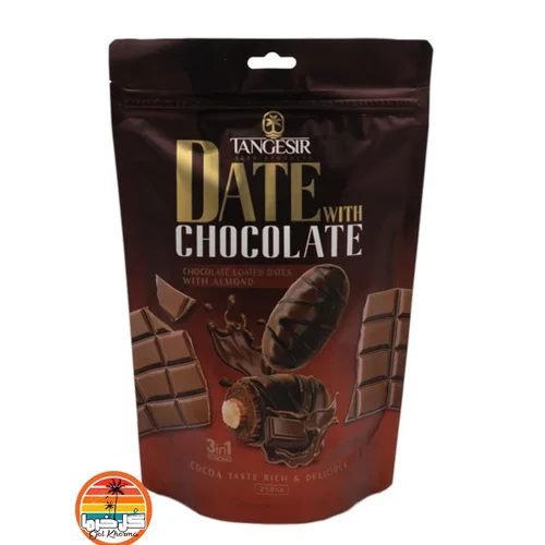 خــرما شــکلاتی کاکائویی با مغز بادام  1000 گرمی ویژه مراسمات